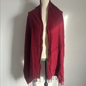 Oversized 70% Pashmina/30% Silk Scarf Burgundy Red Shawl Wrap Nepal 80 x 27